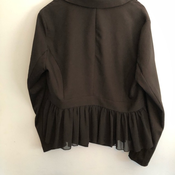 Torrid Black Blazer With Shear Black Ruffled Bottom Womens Size 3 - Picture 3 of 4